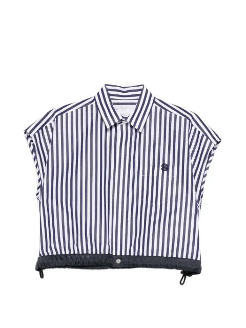 sacai striped short sleeve shirt White SCW340