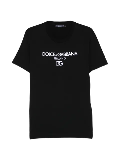 Dolce & Gabbana logo-embroidered T-shirt Black G8PD7ZG7P0H