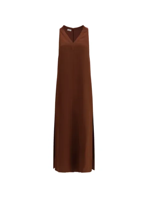 Brunello Cucinelli V-neck dress Brown MH126A4812C9092