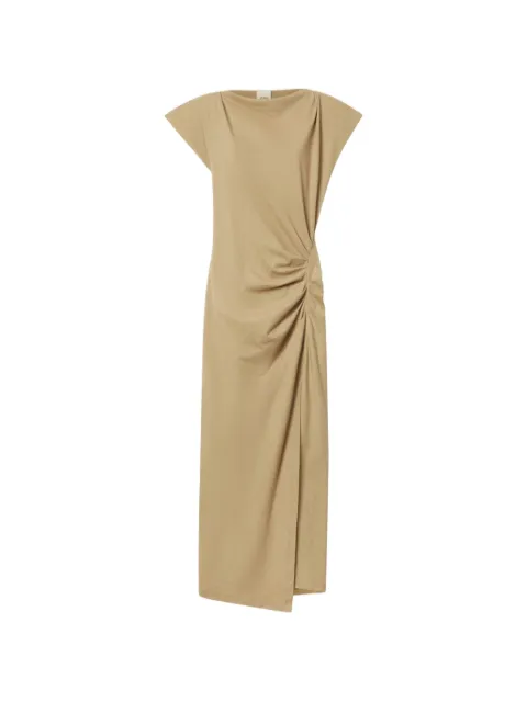 ISABEL MARANT Nadela draped slit-detail maxi cotton dress Neutrals RO0307FAA1N41I