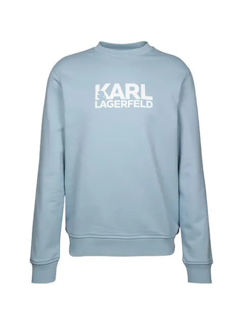 Karl Lagerfeld logo-print crew-neck sweater Blue 705780561917
