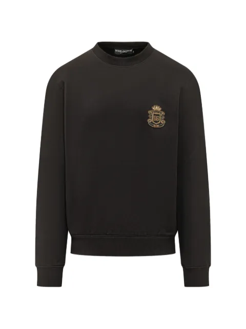 Dolce & Gabbana logo-appliqué round-neck sweatshirt Black G9ABJZG7PZT