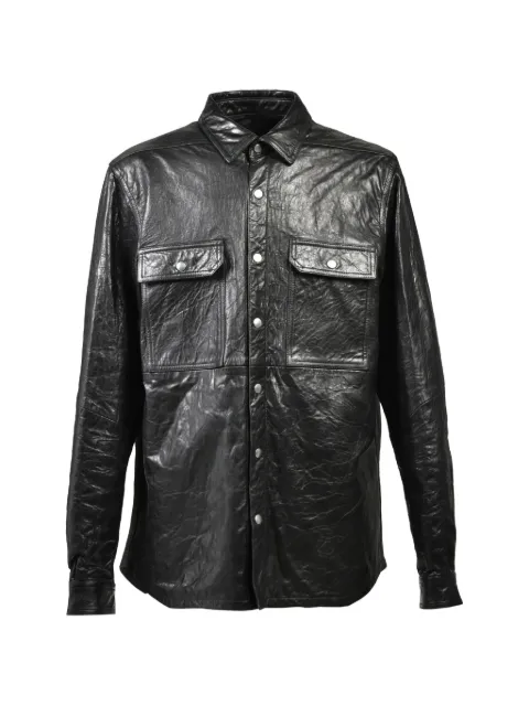 Rick Owens flap-pocket leather shirt Black RU01F2729LBE