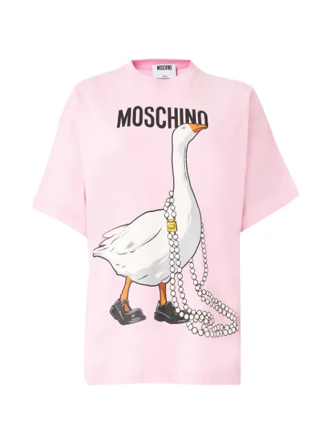 Moschino goose-print T-shirt Pink 261E07030541