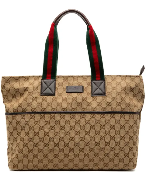 Gucci Pre-Owned 2000-2015 GG Canvas Web tote bag Brown QU01WL1RSNS57IRF