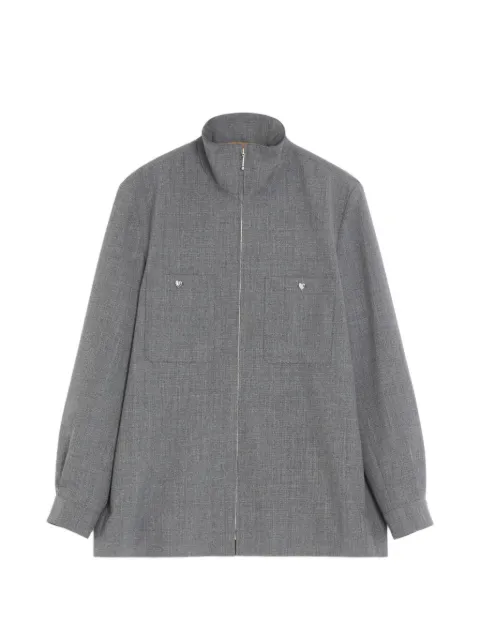 Valentino Garavani shirt jacket in mouliné wool Grey VCIR15BFT