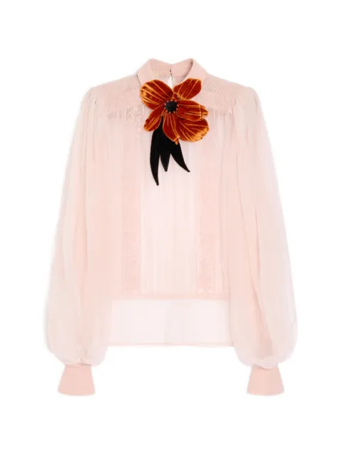 Valentino Garavani embroidered organza top Pink BAEBN51C8