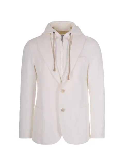 Eleventy hooded two-button jacket White M70GIAF02JAC2500101