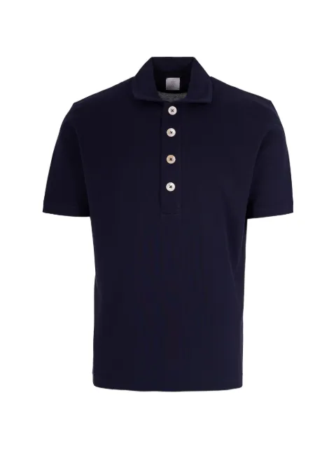 Eleventy buttoned short-sleeve polo shirt Blue M75POLM05TES0M12011