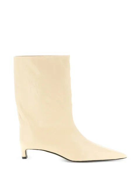 Jil Sander craquelé pointed leather ankle boots Neutrals J15WU0015P7589276