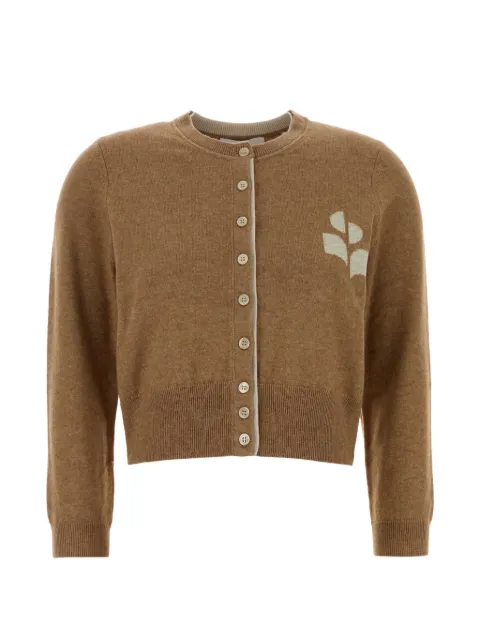 MARANT ÉTOILE Lona logo-embroidered cardigan Brown CA0163FAD1L16E