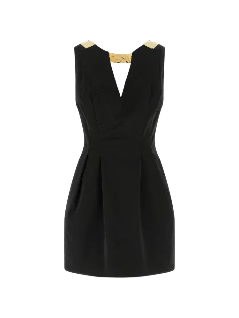 Elisabetta Franchi mini dress in gabardine fabric with jewel detail Black AB85661E2