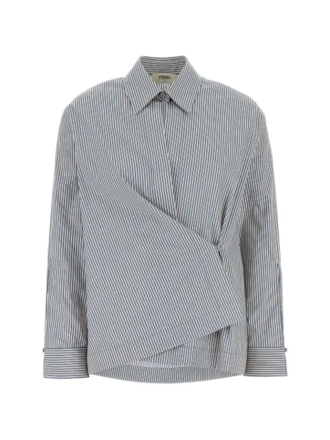 FENDI striped poplin shirt Blue FS8318AVJX