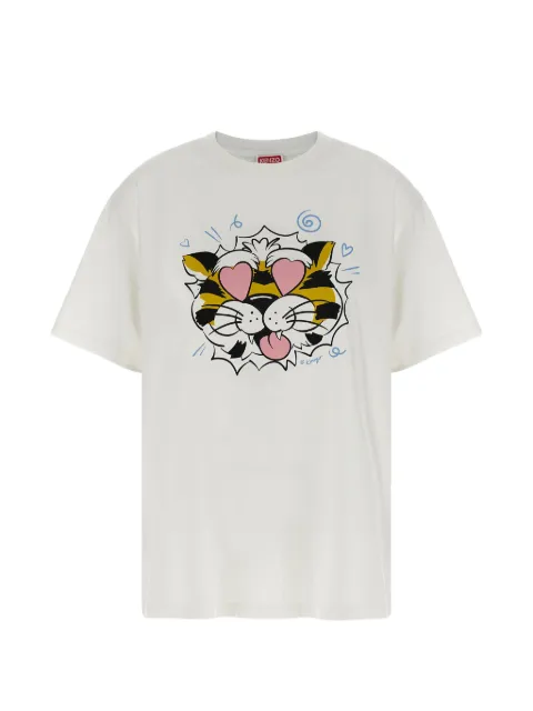 Kenzo tiger-print T-shirt White FG52TS3114SG