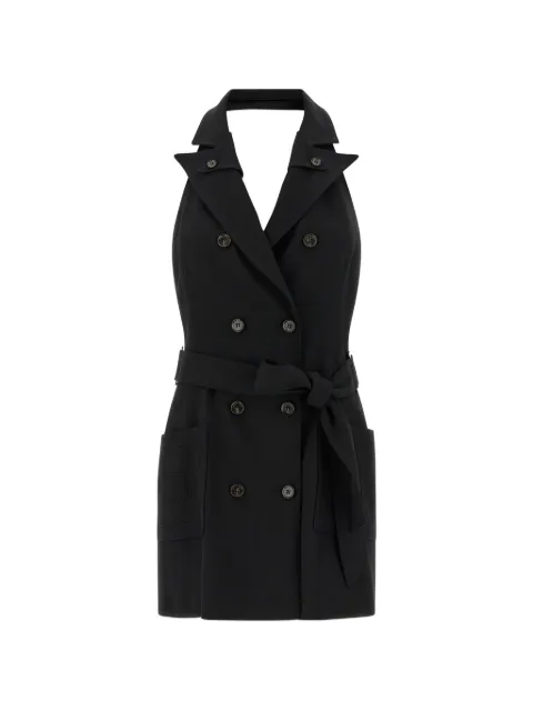 Elisabetta Franchi dress in gabardine fabric with embroidered pockets Black AB91461E2