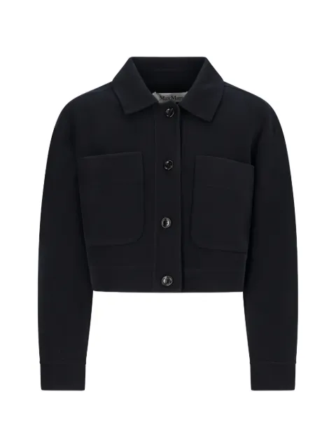 Max Mara Boxy-fit buttoned flap-pocket jacket Blue 2611911061600