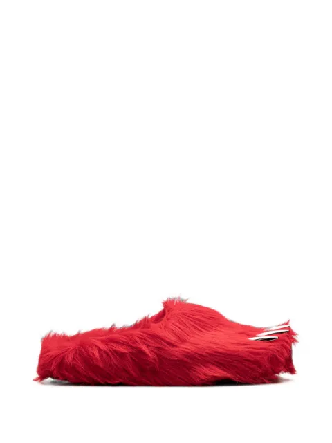 Bravest Studios Bear Claw faux-fur mules Red BS53