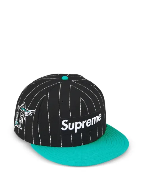 Supreme MLB Teams box logo striped cap Black SU26807