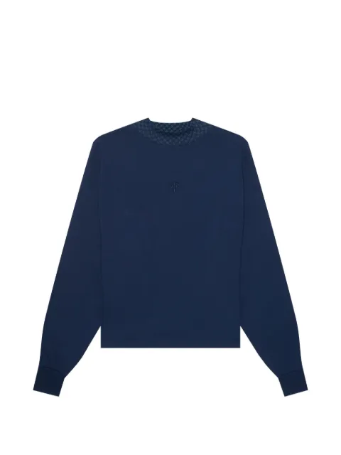 PLACE OF ËLMS monolink-print long-sleeve T-shirt Blue PELTSH056