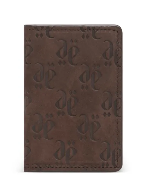 PLACE OF ËLMS grained embossed leather wallet Brown PELWAL069
