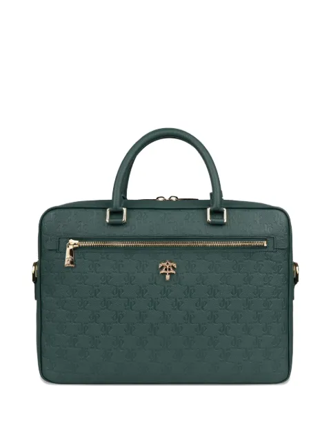PLACE OF ËLMS monolink-debossed leather briefcase Green PELBRI010