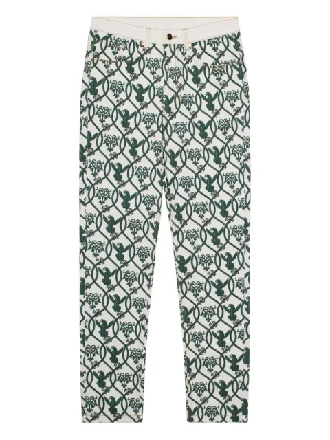 PLACE OF ËLMS printed five-pocket jeans White PELDEN098