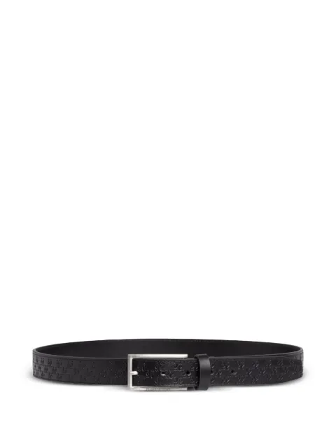PLACE OF ËLMS logo-embossed leather belt Black PELBEL042