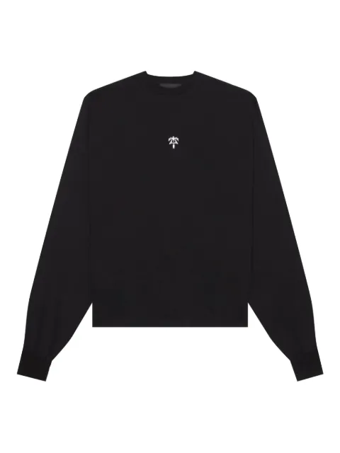 PLACE OF ËLMS logo-embroidery long-sleeve T-shirt Black PELTSH050