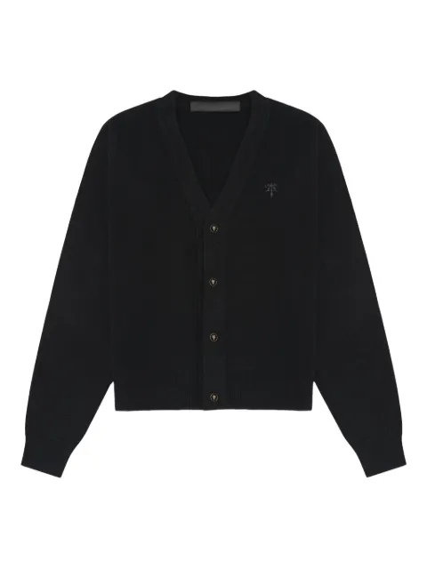 PLACE OF ËLMS logo-plaque cardigan Black PELCAR064
