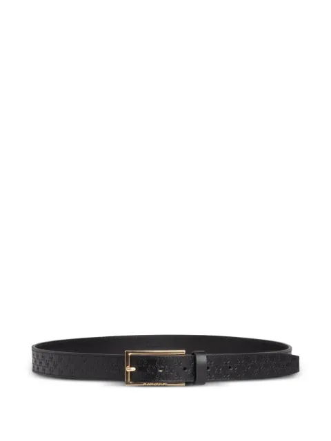 PLACE OF ËLMS logo-embossed leather belt Black PELBEL041