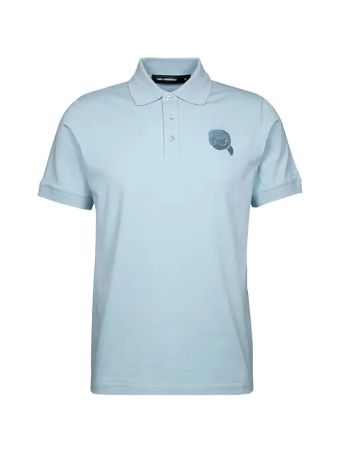 Karl Lagerfeld logo-print polo shirt Blue 745022561235