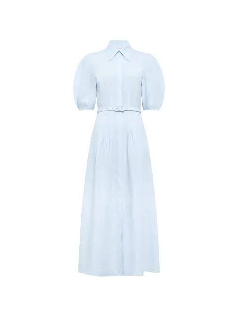 Gabriela Hearst Maude pleated belted shirtdress Blue X004209LA003