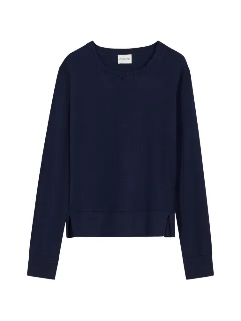 Closed long-sleeve crew-neck sweater Blue C9652097P22