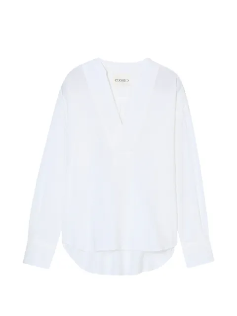 Closed V-neck shirt White C9423320822