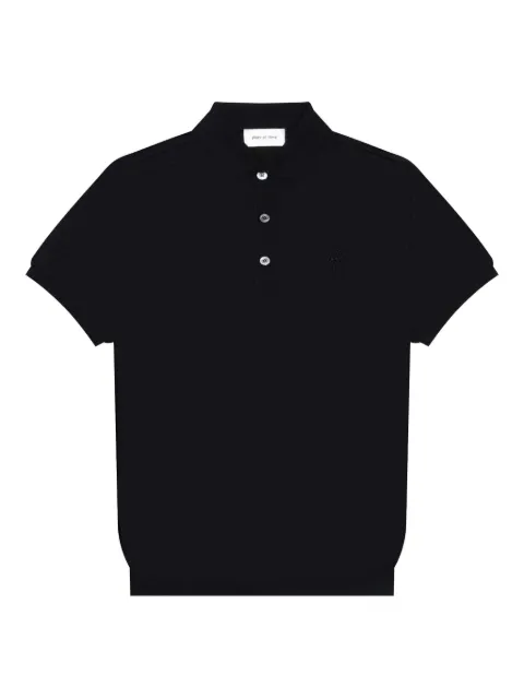 PLACE OF ËLMS logo-embroidered short-sleeve polo shirt Black PELSWE007