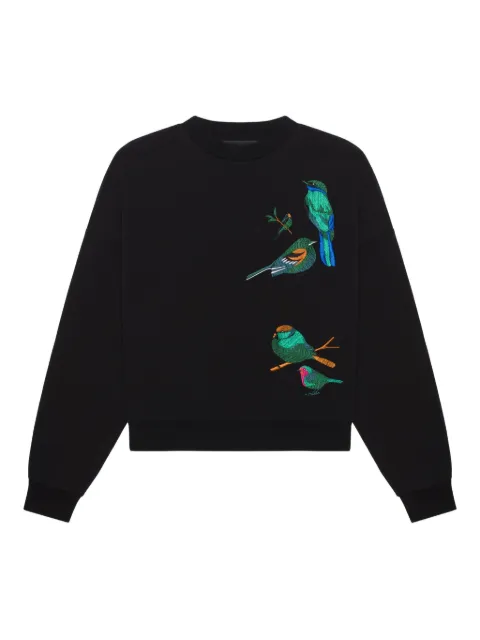 PLACE OF ËLMS birds-embroidered sweatshirt Black PELFLE068