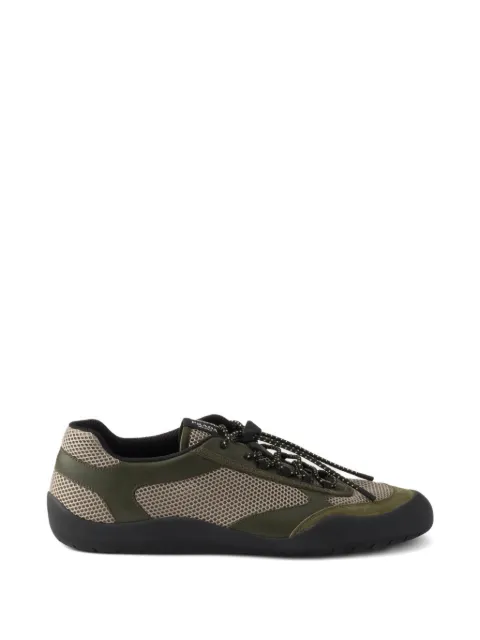 Prada Speedrock leather and mesh fabric sneakers Green 2EE468FG0003ZM0