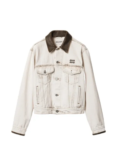Miu Miu denim blouson jacket Neutrals GWB273SOOO183T