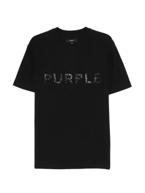 Purple Brand logo T-shirt Black P104TBMS226