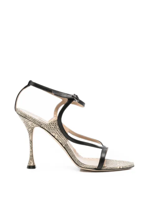 Manolo Blahnik Tibula snakeskin-effect sandals Neutrals 2262123