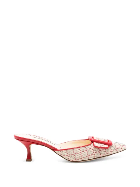 Manolo Blahnik Maysalebi buckle-embellishment mules Neutrals 2262074