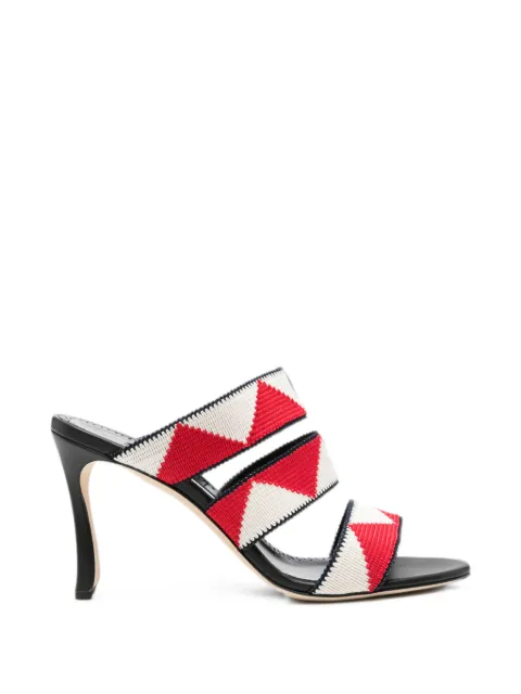 Manolo Blahnik Capro woven-strap sandals Red 2262040
