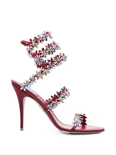 René Caovilla Eva crystal-embellished heeled sandals Red C12691100R001X381