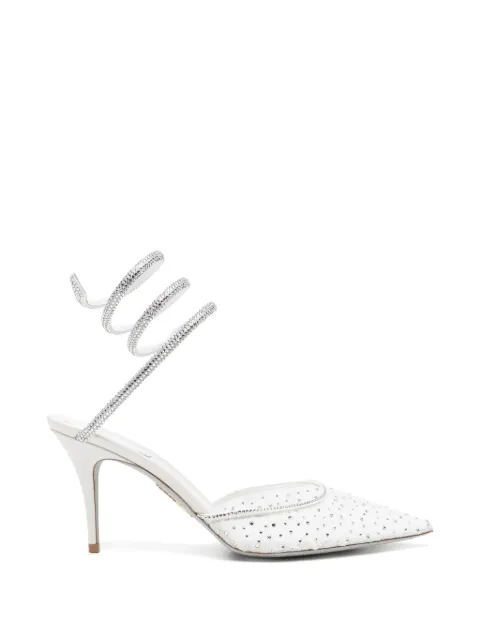René Caovilla Belle crystal-embellished lace pumps White C12837080PN01V155