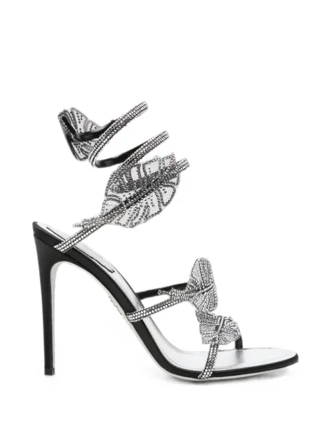 René Caovilla Leaf crystal-embellished heeled sandals Silver C12911105R001V065