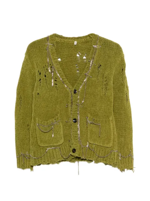 R13 pins chains cardigan Green R13WY356Y266B