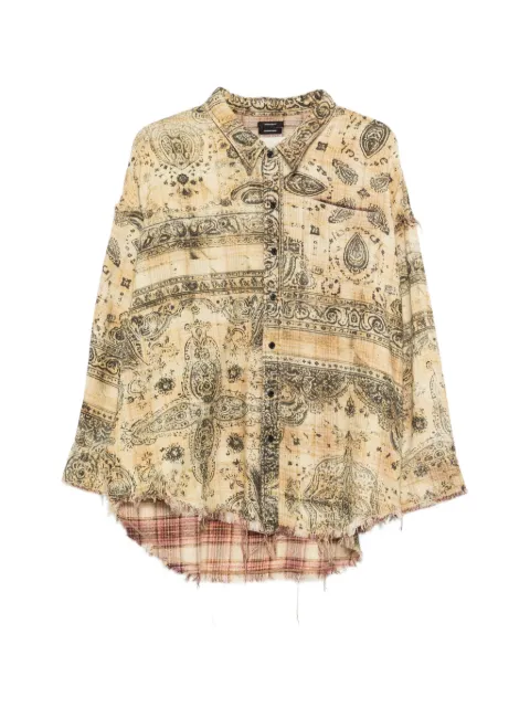 R13 shredded seam bandana shirt Neutrals R13WR075R793B
