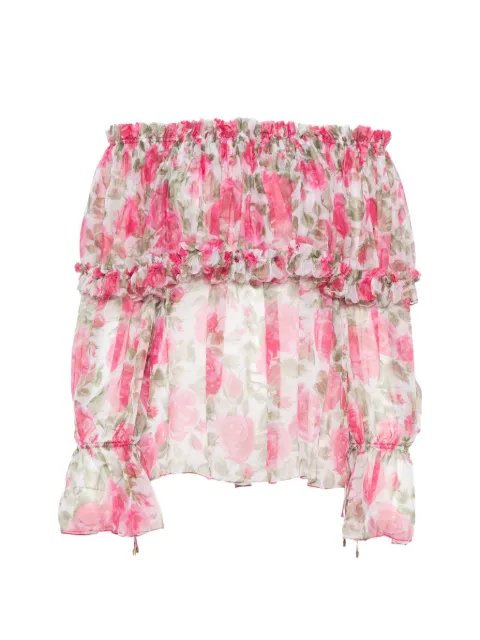Chloé floral-print ruffled blouse Pink CH26UH123278