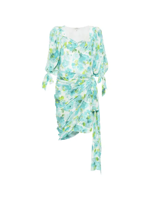 Chloé floral-print asymmetric midi dress Blue CH26URO52388