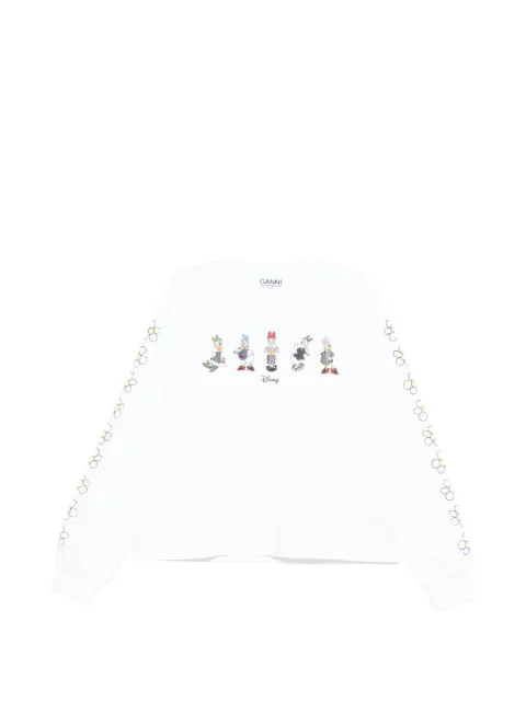 GANNI Daisy Duck long-sleeve T-shirt White A1050106